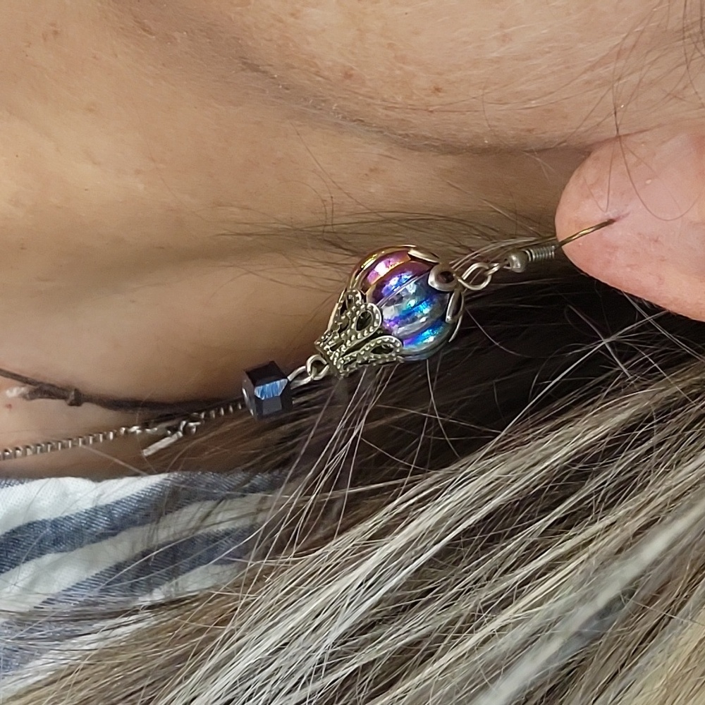 Hot Air Balloon Earrings - Picture 6 of 7